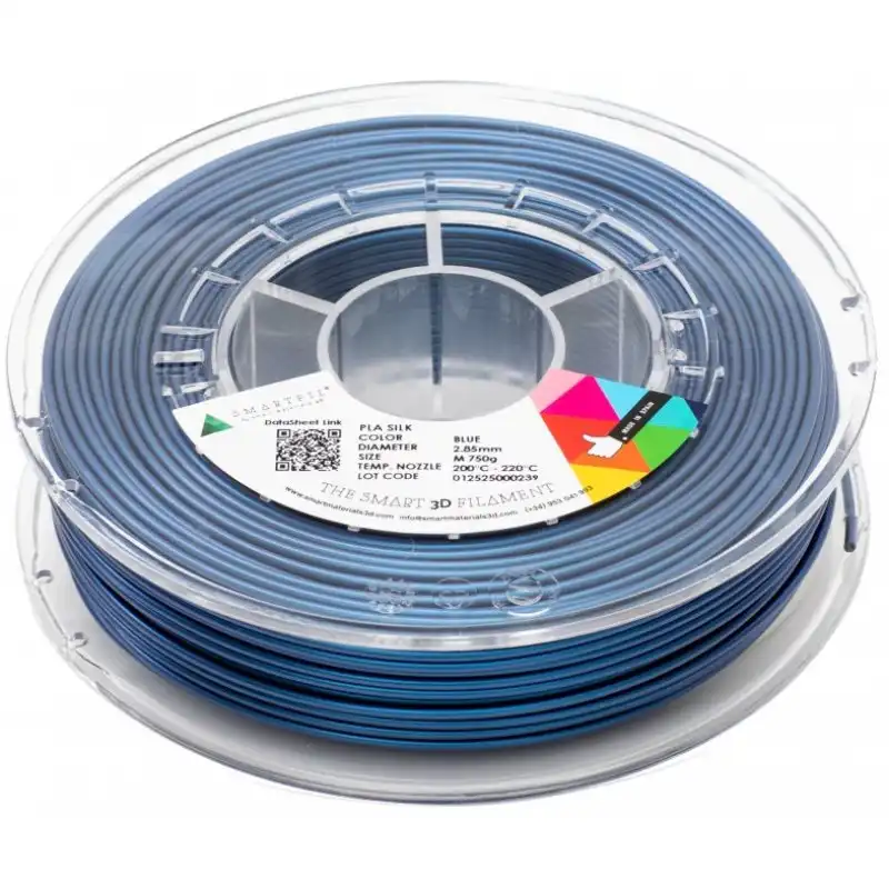 Smartfil PLA Silk Filamento 3D Metalizado 2.85mm 750g Silk Blue