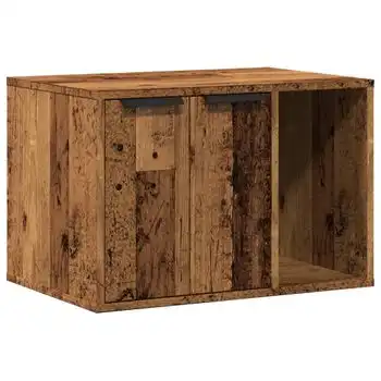 Mueble Arenero Para Gatos Madera Envejecida 60x40x40 Cm Vidaxl