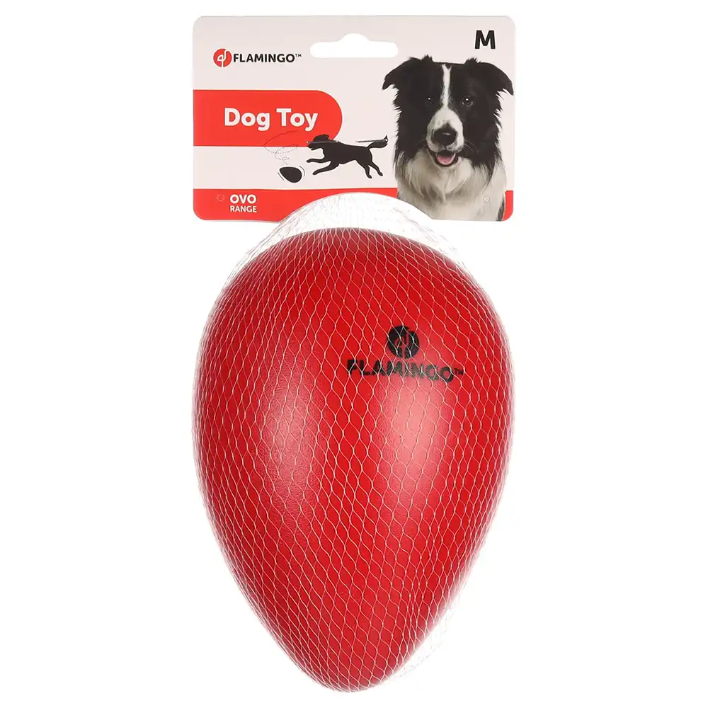 para perro Flamingo Ovo drive egg, rojo - M: 13 x 18,5 cm (Diám x Al)