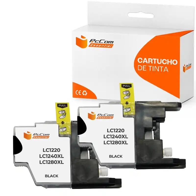 Pccom Essential Brother Lc1240xl/lc1220xl/lc1280xl Cartucho Tinta Compatible Negro Pack 2