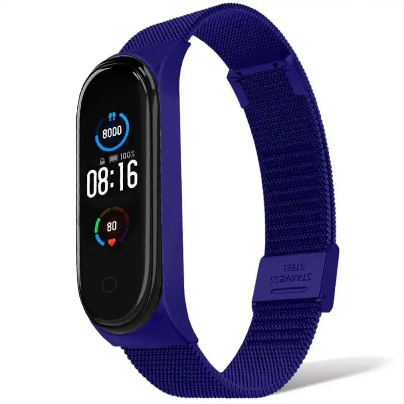 OcioDual Correa de Metal Azul Oscuro para Xiaomi Mi Smart Band 5/6