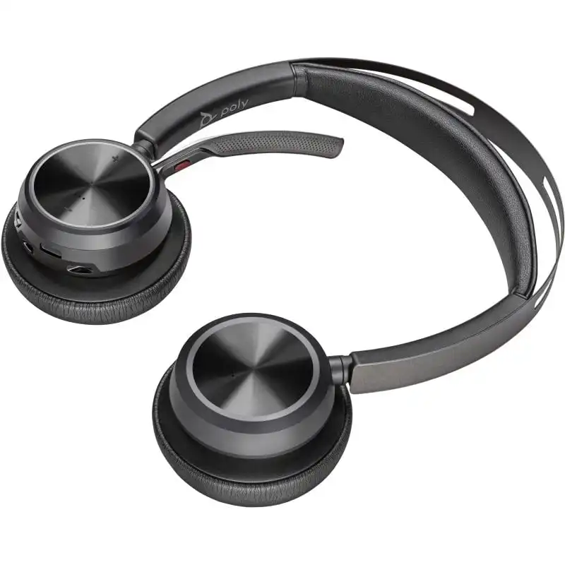 Poly Voyager Focus 2 UC Auriculares Inalámbricos con Cancelación de Ruido Negros