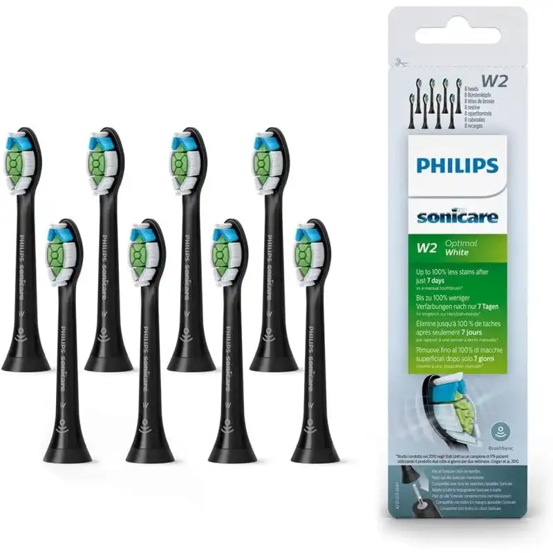 Philips Sonicare W2 Optimal White Hx6068/13 Pack de 8 Cabezales de Cepillo Dental Sónico